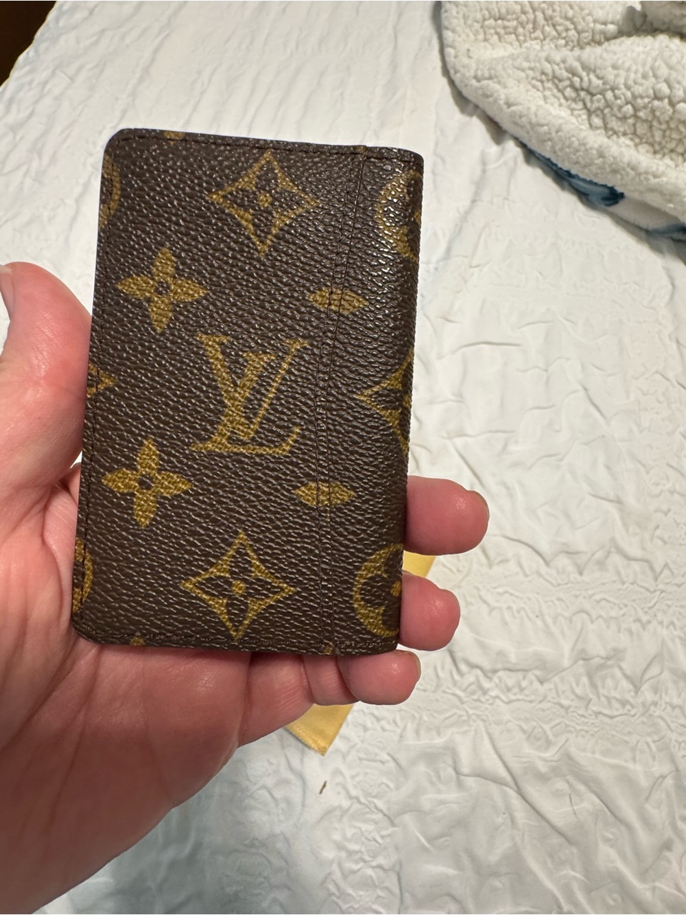 Louis Vuitton Monogram Canvas Card Case in Brown and Gold